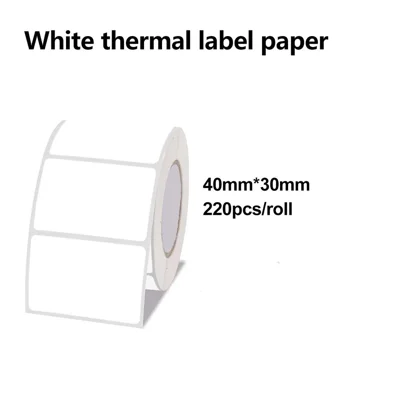 220Pcs for Marklife P50 Printer 40x30mm White Self-Adhesive Thermal Label Sticker Barcode Label Printing Paper