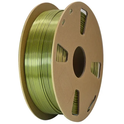 Two Color Silk 3D Printer Filament 1KG 1.75mm Wires with Gradient Metallic Luster For FDM Printing - Black + Bronze