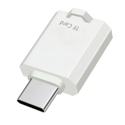 SS2 Portable Type-C to TF Card Reader Adapter with Lanyard Hole for Phone Tablet Computer - White