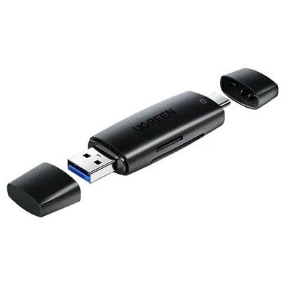 UGREEN CM304 Type-C / USB-A 3.0 a lettore di schede SD TF 5Gbps trasferimento ad alta velocità - Nero