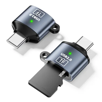 Type-C auf TF-Kartenleser USB 2.0 480Mbps High-Speed-Datenübertragung Mini-Adapter - Blau Grau