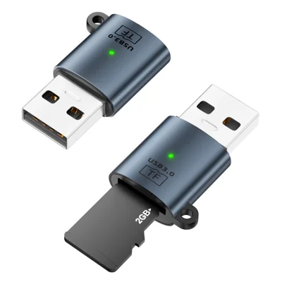 Lector de Tarjetas USB 3.0 a TF con Transferencia de Datos de Alta Velocidad 5Gbps, Adaptador de Aleación de Aluminio - Tarnish
