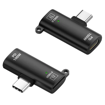 USB 2.0 Typ-C auf TF-Kartenleser PD 100W Schnellladen 480Mbps Aluminiumlegierung Adapter für Handy und PC - Schwarz