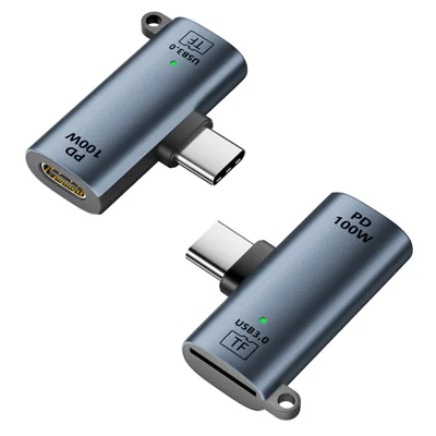 Lector de tarjetas USB 3.0 Tipo C a TF con carga rápida PD de 100 W, adaptador de aleación de aluminio de 5 Gbps para teléfono y PC - Tarnish