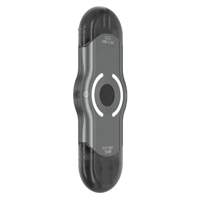 NK-842 256GB USB Flash Drive Triple Interface Type-C / USB A / Micro Hardware Fingerprint Lock USB 3.2 5Gbps for Business Data Protection - Grey