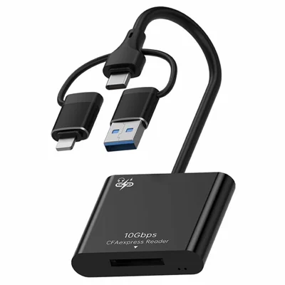 CFexpress Type A Card Reader USB 3.2 900MB / S ABS + Aluminum Alloy 3 in 1 Cable Design Memory Card Reader for Camera Phone Computer Photo Video Export