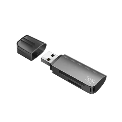 KAWAU C370 USB3.0 SD+TF 2-in-1 Card Reader Portable Mini Metal Card Reader with Single Drive Letter