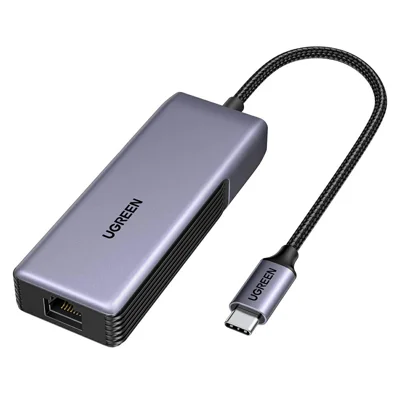 UGREEN CM848 35921 5Gbps USB-C to RJ45 Ethernet Adapter Aluminum Alloy Shell - Grey