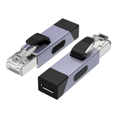 Type-C to RJ45 Ethernet Adapter 10 / 100 / 1000Mbps Aluminum Alloy Plug and Play for OTG Devices