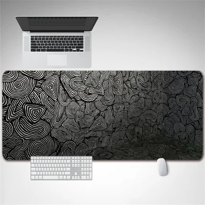 DLS-001 Minimalist Mouse Pad Desk Mat 800 x 300 x 2mm Non-Slip Rubber Gaming Mousepad, Black Edge - Style A