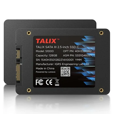 Disque SSD interne TALIX S1000 128 Go 2,5 pouces SATA III 560 Mo/s Vitesse de lecture 3D NAND pour PC de bureau et ordinateur portable