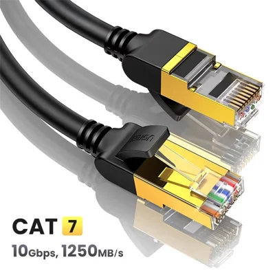 UGREEN NW107 15m CAT 7 Ethernet Cable 10Gbps Five-Layer Shielding Pure Copper RJ45 Cable for Gaming and Streaming - Black