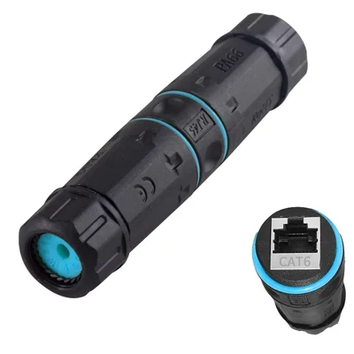 JUNSUNMAY IP68 Waterproof RJ45 Cat6 Gigabit Shielded Female to Female Ethernet Connector Coupler