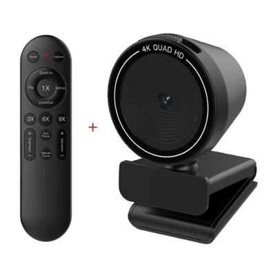 L5311 Cámara web para ordenador 4K Ultra HD con control remoto, interfaz Tipo-C, cámara con enfoque automático y base giratoria - Negro
