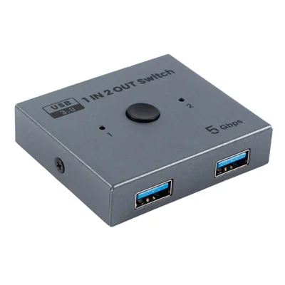 LKU3A USB 3.0 Switch 1 Input 2 Output 5Gbps Bidirectional KVM Switcher for Mouse Keyboard Hard Drive