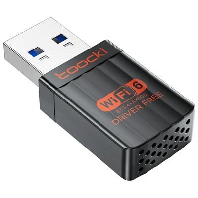 TOOCKI TB08 Adaptateur WiFi 6 double bande 900 Mbps clé USB sans pilote Bluetooth 5.4 carte réseau sans fil