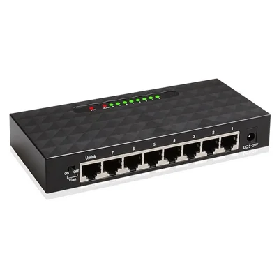 8-Port Gigabit Ethernet Switch 10 / 100 / 1000Mbps Network Hub Desktop RJ45 LAN Splitter - EU Plug