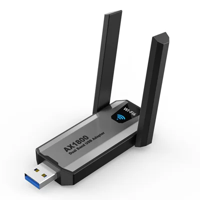 AX1800 USB 3.0 WLAN 6 Adapter 1800 Mbit/s 5 GHz / 2,4 GHz Dual-Band-WLAN-Karte für PC-Desktop – Schwarz