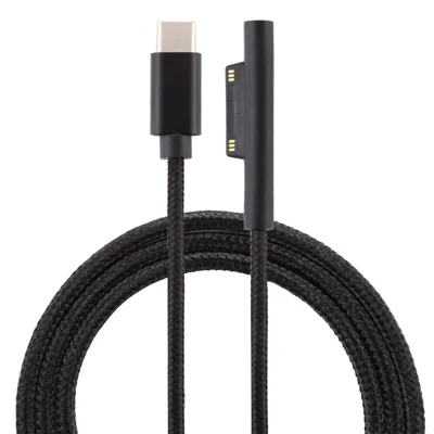 Type-C to 6Pin Nylon Notebook Power Adapter Cable 1.5m for Microsoft Surface Pro 3 / 4 / 5 / 6