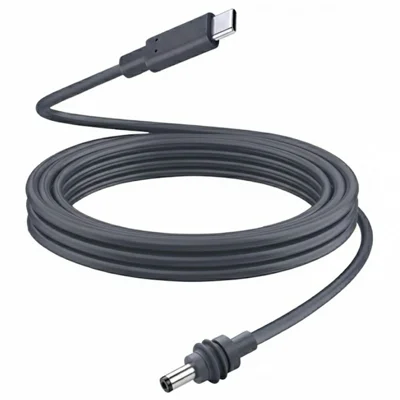 5 m / 16,4 ft DC5521 auf USB-C Stromkabel für Starlink Mini / Mini X 20AWG 20 V IP68 wasserdichtes Ladekabel mit PD – Grau