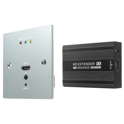 MEASY WP1815HD 1080P 60Hz HD Wall-Plate Extender POE 150m RJ45 Transmitter Receiver Kit - EU Plug