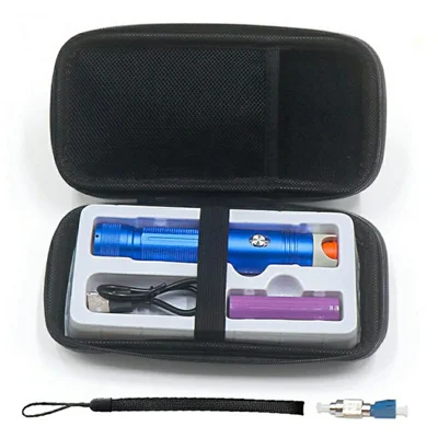 L406 10KM Red Fiber Visual Fault Locator Kit con Batería de Litio Recargable 18650