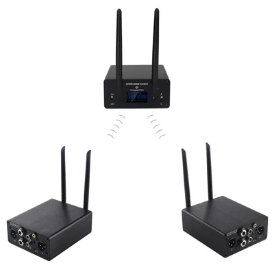AU680AR2 1 Transmitter + 2 Receivers Wireless Audio Transmitter and Receiver UHF XLR 100m System - US Plug