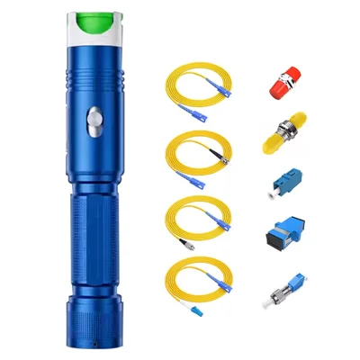 L514 10KM Fiber Optic Visual Fault Locator Kit with Coupler Single Mode Simplex Patch Cord and Rechargeable Lithium Battery