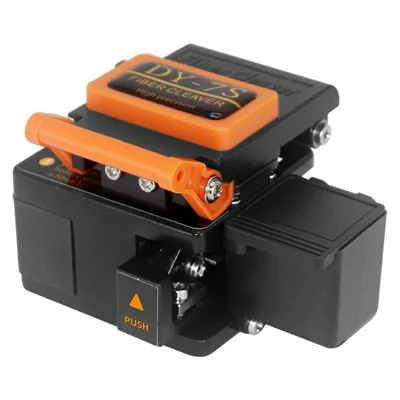 DY-7S 75 x 93 x 65mm Fiber Cleaver High Precision Single-Core Quartz Fiber Cutter - Black+Orange