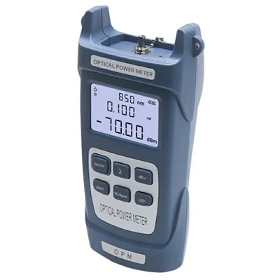 Mini Optical Power Meter LCD Display 850-1625nm 2.5mm FC SC ST Fiber Tester (without Battery) - Grey Blue