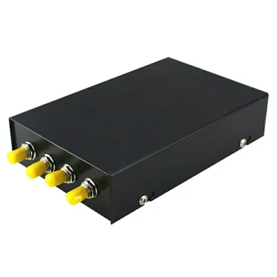 4-Port ST Fiber Optic Termination Box 0.6-0.8mm Cold Rolled Steel with Splice Tray and Pigtails - Black