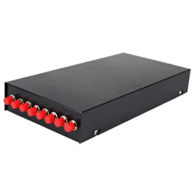 8-Port FC Fiber Optic Termination Box Cold Rolled Steel Wall Mount Splice Tray for FTTH - Black