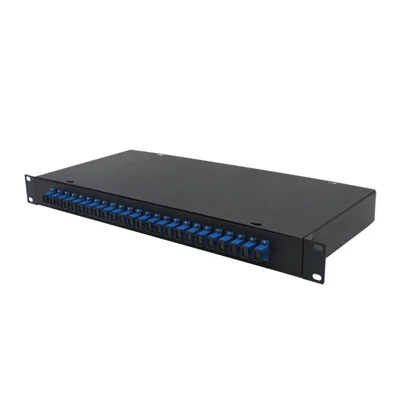 24-Port SC Fiber Optic Termination Box 0.6-0.8mm Cold Rolled Steel Wall Mount Splice Enclosure - Black
