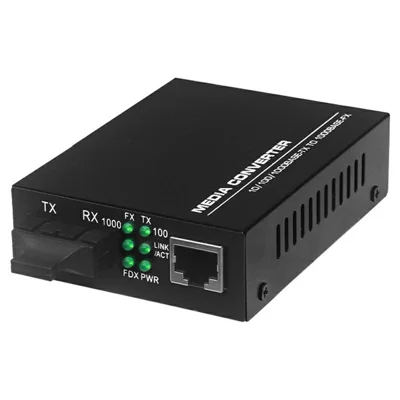 Gigabit Multimode Dual-Fiber Media Converter 10 / 100 / 1000Mbps SC Port Plug Play Heat Dissipation for Network Transmission - US Plug