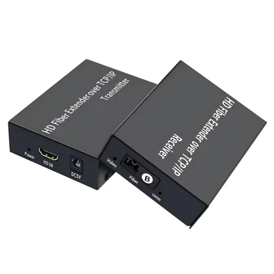 HF03 3KM HDMI Fiber Optic Extender Kit 1080P / 60Hz SC Single Mode Fiber Transmission One to Many Audio Video Sync Plug and Play for Engineering HD Transmission - US Plug