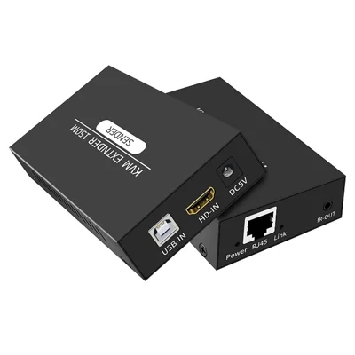 HKE150B 150m CAT5e  /  CAT6 HD KVM Extender Kit 1080P@60Hz Uncompressed Local HD Loop-Out USB KVM IR Return for Remote IT  /  AV - US Plug