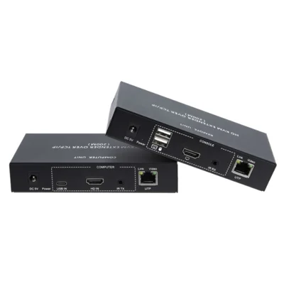 HKE200 HD KVM IP Extender 200m Cat5e / Cat6 1080P@60Hz TCP / IP One-to-Many USB KVM Bidirectional IR Metal Case for Remote HD - US Plug