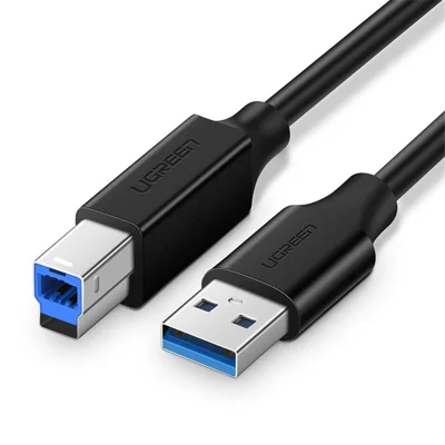 UGREEN 30753 1m Câble USB pour Imprimante Vitesse Rapide 5Gbps Transmission USB3.0 Cordon de Données USB A Mâle vers USB B Mâle Câble pour Imprimante/Scanner/Disque Dur Externe/Moniteur/Télécopie