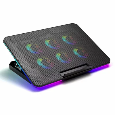 X8 Foldable Laptop Stand 6 ARGB Fans Cooling Pad Adjustable Height Notebook Cooler