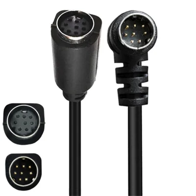 3m DIN 8 Pin Male to Female S Video Cable Angled Connector Audio Video Cord for Set Top Box