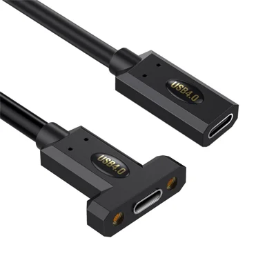 0,3 m USB 4.0 Type-C hank til hank panelmonterings-forlængerledning 240 W 8K forlængerledning til laptop og tablet