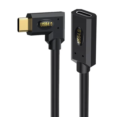 1 m USB 4.0 Type-C hanket til hanket forlængerledning til hurtig opladning med 240 W til laptop og tablet
