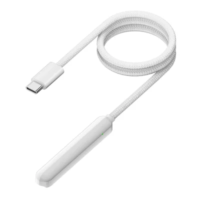 For Apple Pencil (2nd Generation) USB-C Magnetic Charging Cable 0.5m Braided Fast Charging Cord with LED Indicator - White