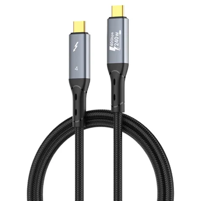 LDNIO TC10c Кабель USB4.0 длиной 100 см, USB-C – USB-C, быстрая зарядка 240 Вт, кабель для передачи видео 8K и данных со скоростью 40 Гбит/с - Черный
