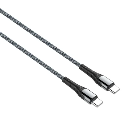LDNIO LC101 2m USB-C to USB-C Cable 65W PD Fast Charging Braided Data Cable for Phone Tablet - Grey