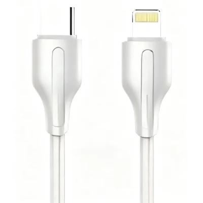 LDNIO LC121-I 2m Kabla USB-C do iP (5-14) 30W PD / QC Kabla szybkiego ładowania i przesyłu danych do iPhone'a iPad - Biały