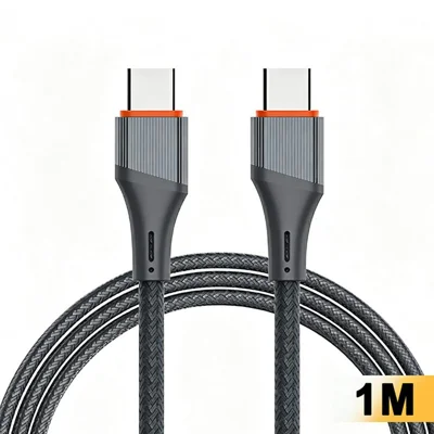 LDNIO LC631C 1 m 65 W USB-C til USB-C hurtigladekabel med TPE-sleeve til iPhone 15-serien, Android-tablets og bærbare – Grå