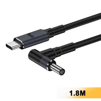 K696-3 1,8 м для ноутбука ASUS, кабель-адаптер с разъемом Type-C на круглый разъем постоянного тока 4,5 x 3,0 мм, конвертер для быстрой зарядки 140 Вт - черный