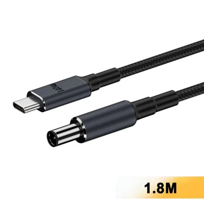 K696-8 1,8 m Kabel für Dell Laptop USB-C-Stecker auf 7,4 x 5,0 mm DC-Adapterkabel 140 W PD-Schnellladekonverter – Schwarz