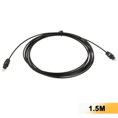 1.5m 2.2mm OD Digital Audio Optical Fiber Toslink Cable Low-Loss Core Gold-Plated Ferrule for Digital Audio Equipment - Black